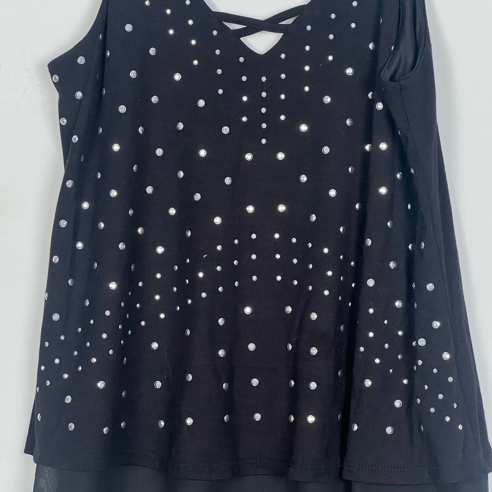 Venus Studded Strappy Tank Top Cami XS Black Y2K Cruise - Picture 12 of 15